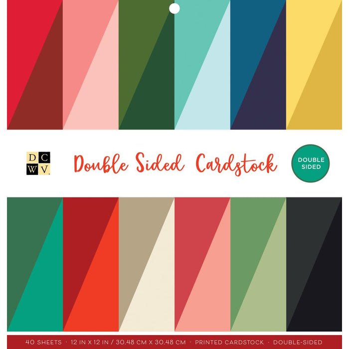 DCWV Double-Sided Cardstock Stack 12"X12" 40/Pkg - solid