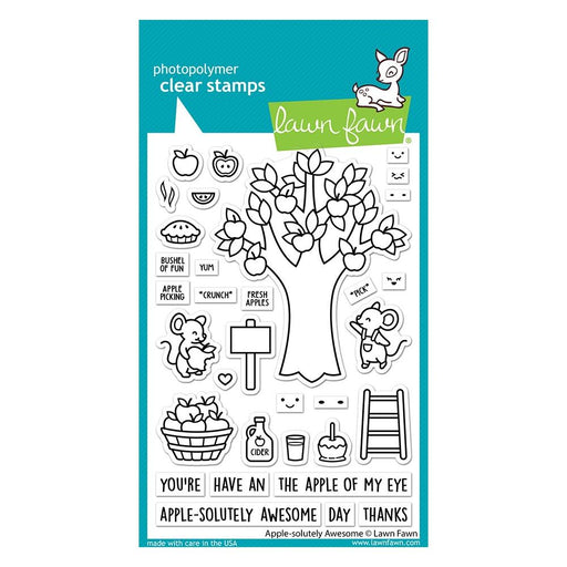 Lawn Fawn Clear Stamps 4"X6"-Apple-Solutely Awesome-CLEAR SWTAMPS