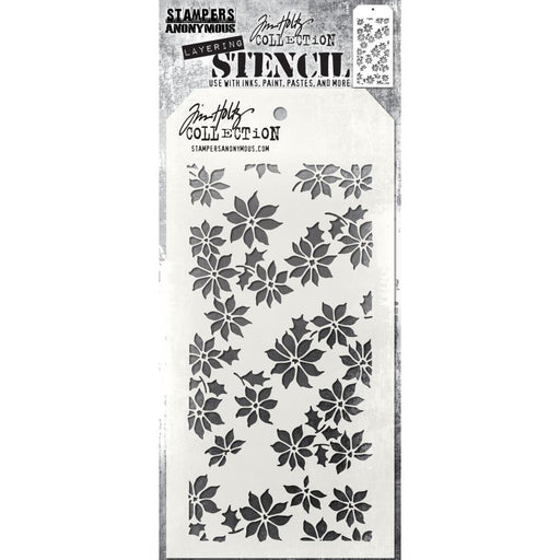 Tim Holtz Layered Stencil 4.125"X8.5"-Tiny Poinsettia