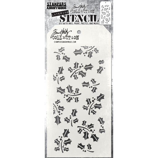 Tim Holtz Layered Stencil 4.125"X8.5"-Hollyberry