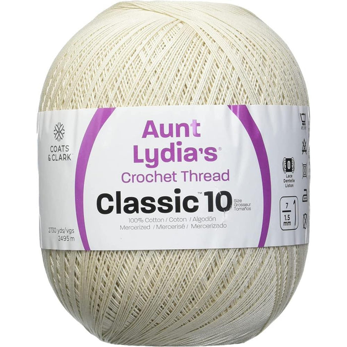 Aunt Lydia's Classic Crochet Thread Size 10-Natural - Bulk 1000 yds