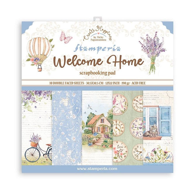 Stamperia - Double-Sided Paper Pad 12"X12" 10/Pkg - Create Happiness Welcome Home