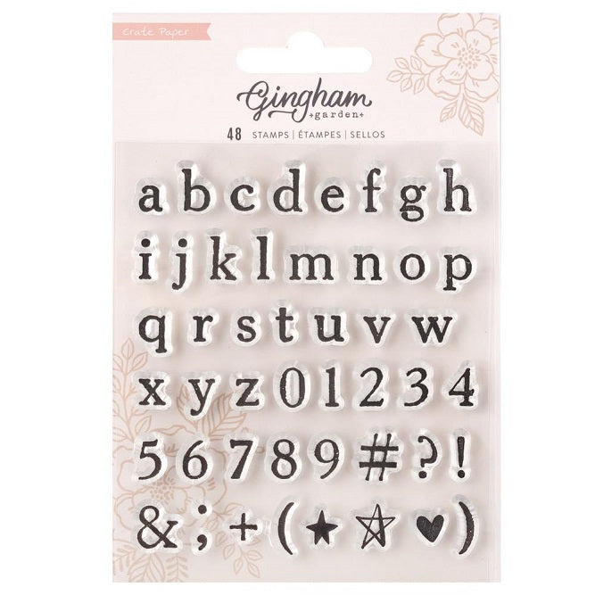 American Crafts - Crate Paper - Alphabet Acrylic Stamps - Gingham Garden