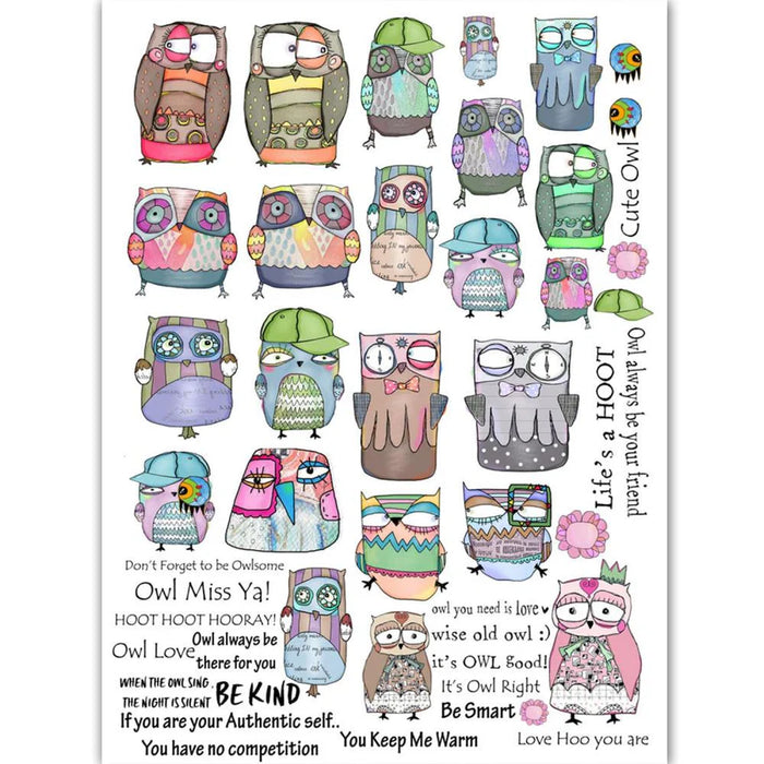 Dress My Crafts - Transfer Me Sheet A4- Doodled Owls