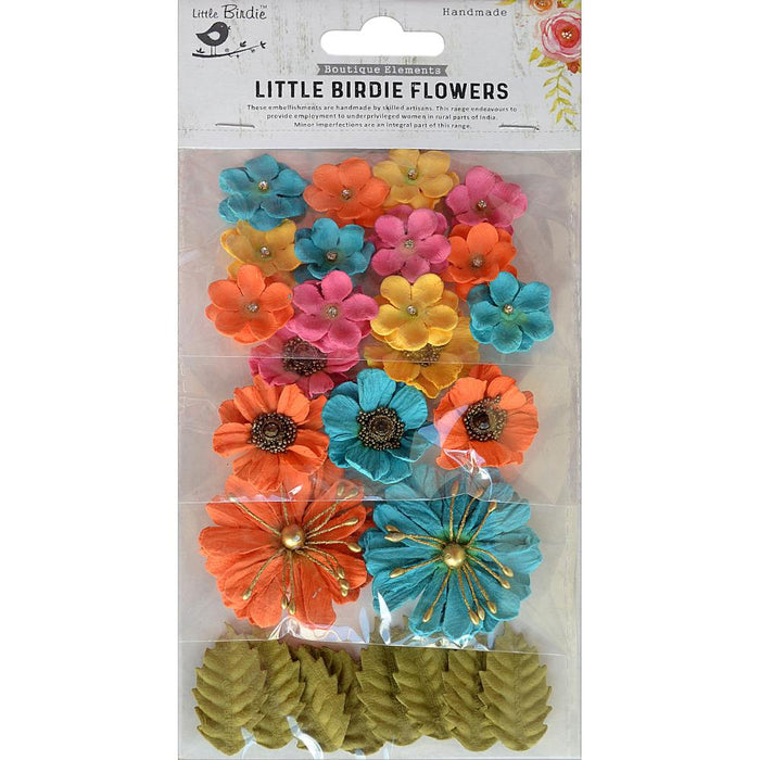 Little Birdie - Renae Paper Flower 27/Pkg Vivid Palette
