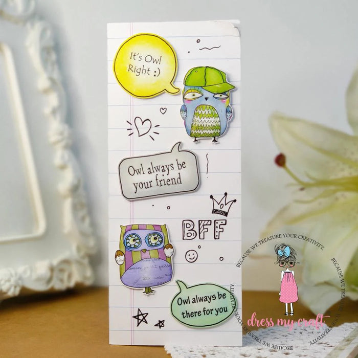 Dress My Crafts - Transfer Me Sheet A4- Doodled Owls