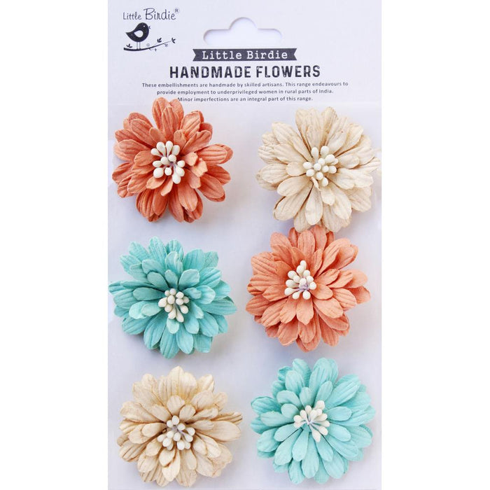 Little Birdie Astra Paper Flowers 6/Pkg Sun & Rain