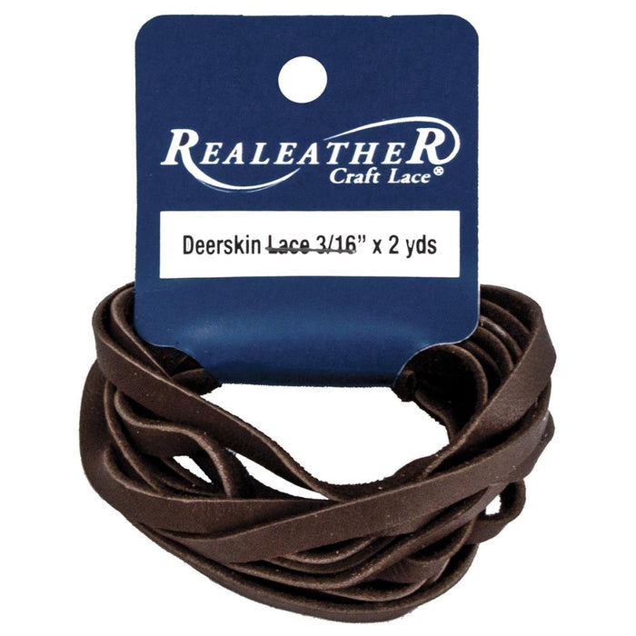 Realeather® Crafts Deerskin Lace 3/16"X2yd Packaged Chocolate