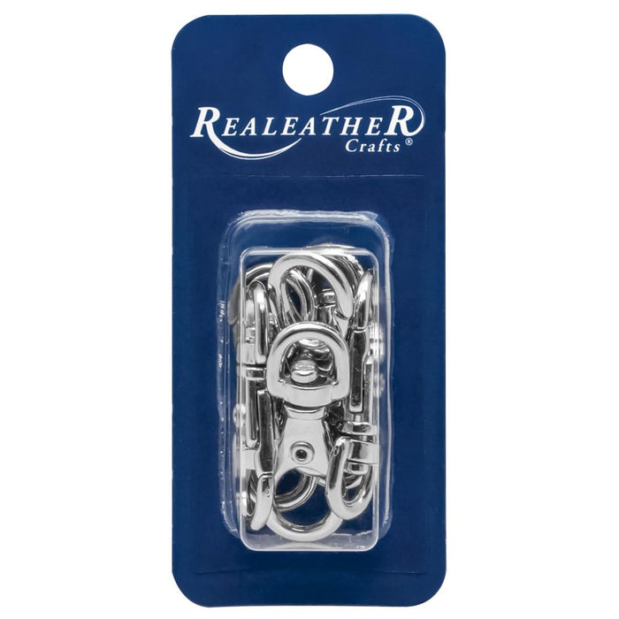 Realeather® Crafts Swivel Snap Hooks 4/Pkg Nickel