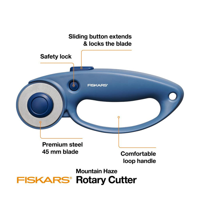 Fiskars Designer Loop Rotary Cutter 45mm - Mountain Haze