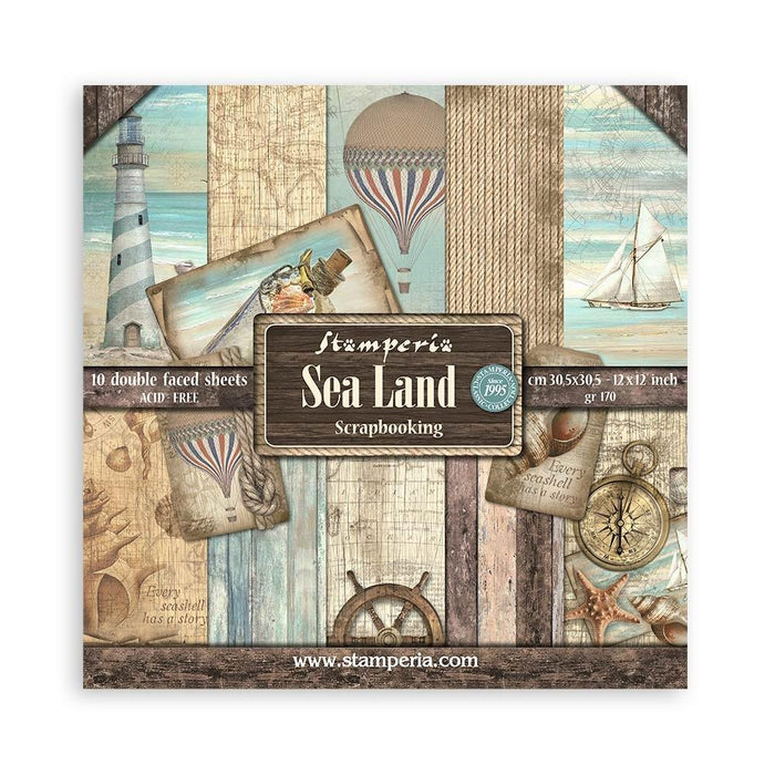 Stamperia -Double-Sided Paper Pad 12"X12" 10/Pkg Sea Land