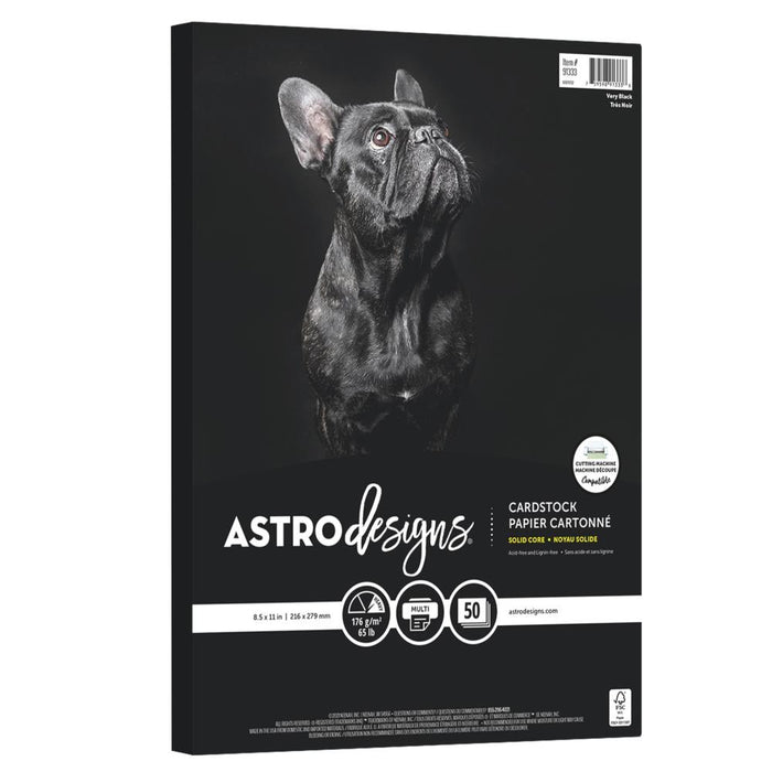 Neenah Astrodesigns 65lb Cardstock Pack 8.5"X11" 50/Pkg - Very Black