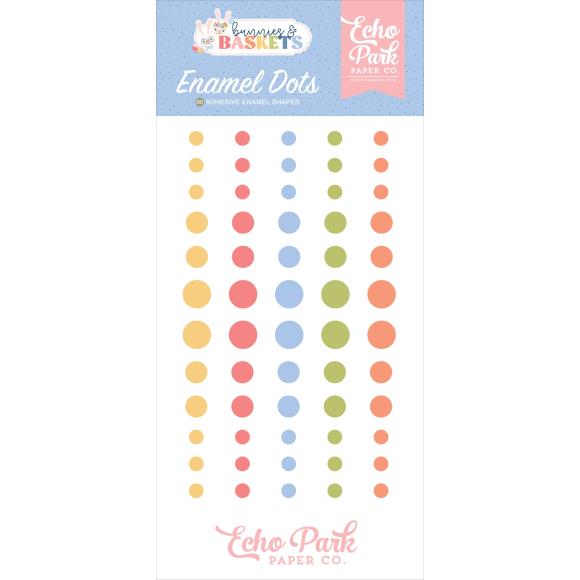 Echo Park Adhesive Enamel Dots Bunnies And Baskets
