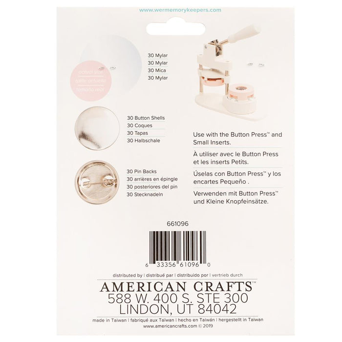 We R Memory Keepers Button Press Refill Pack 30/Pkg