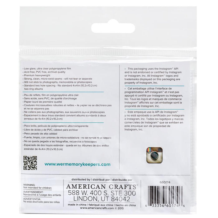 We R Memory Keepers - Albums Made Easy Photo Sleeve Protectors 10/Pkg (1) 4"X4" Pocket