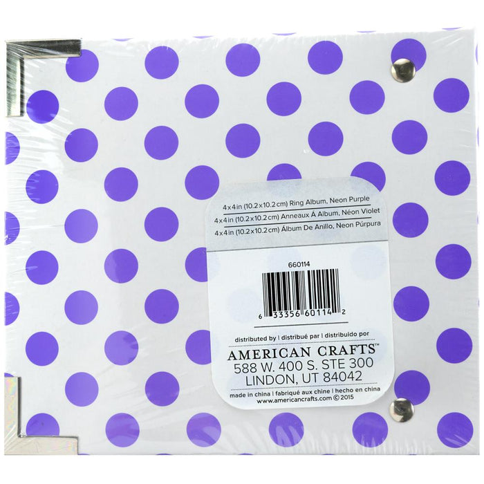 We R Memory Keepers -  Instagram Ring Album 4"X4" - Neon Purple