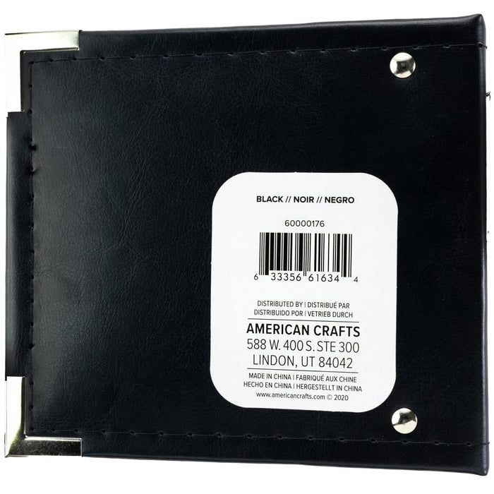 We R Memory Keepers - Classic Leather D-Ring Album 4"X4" - Black