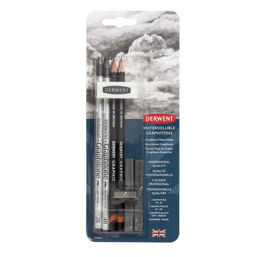 Derwent - Mixed Water-soluble Graphitone Blister Pack