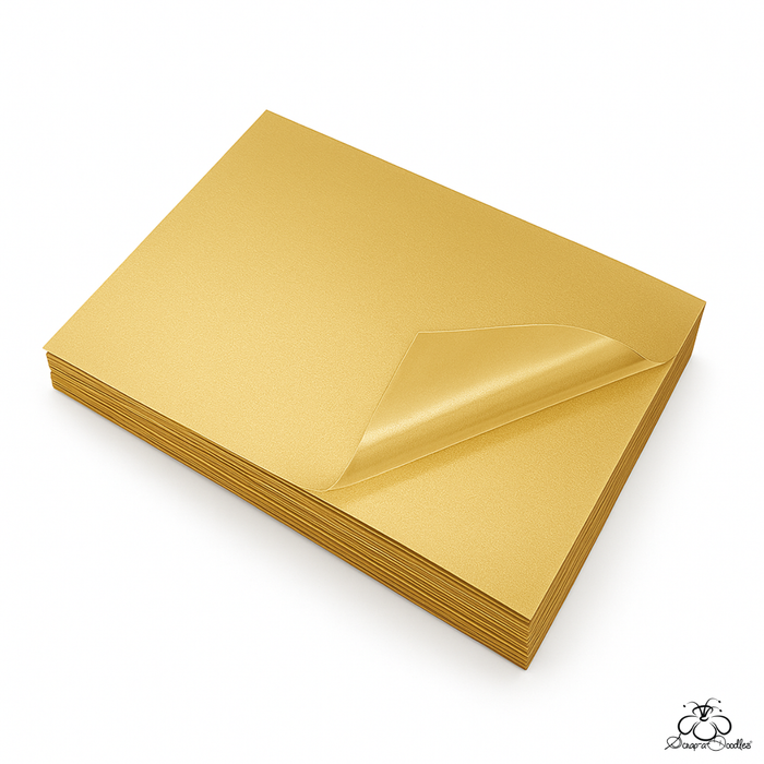 Doodles - Metallic Waterslide Decal Paper A4 - Laser Printable - Gold - 1 sheet