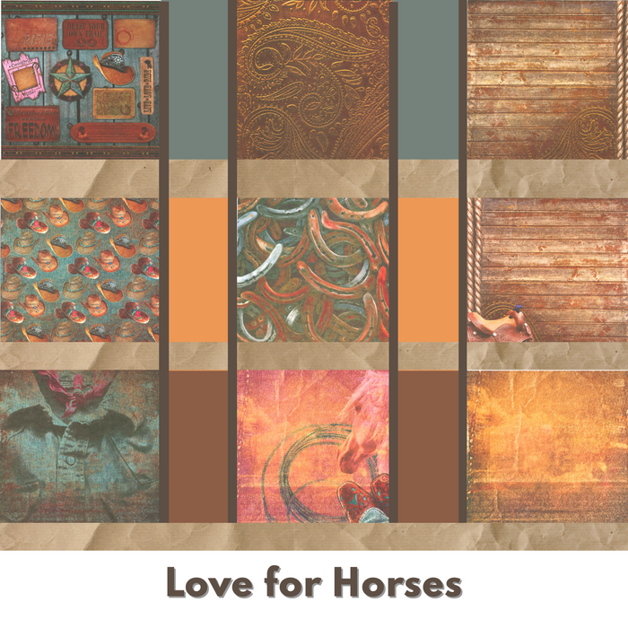 Leah-Donna - 12" x 12" Paper Pack Collection - Love for Horses