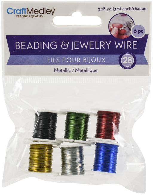 Craft Medley Metallic Wire 28g 6/Pkg-Basic