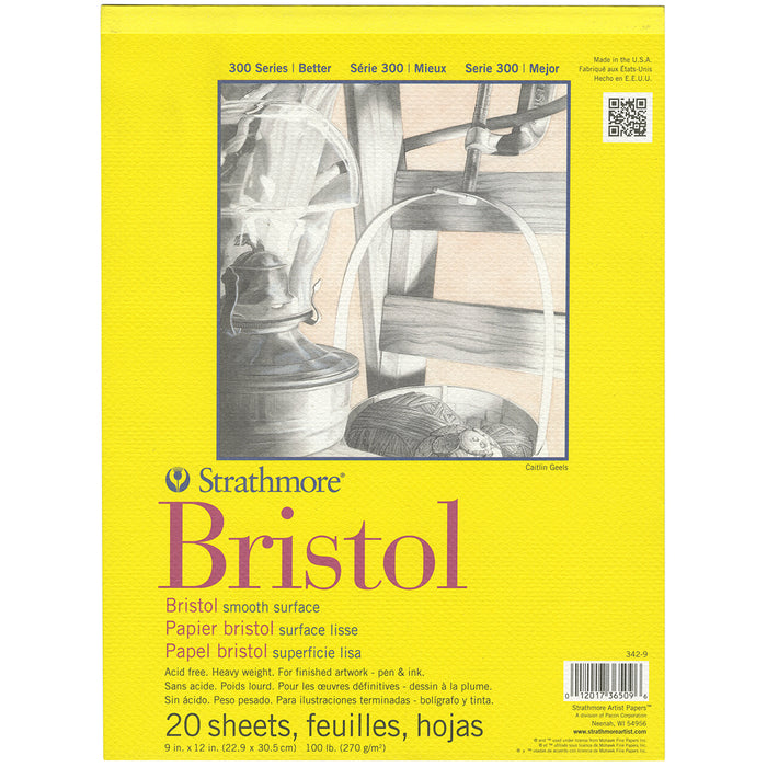 Strathmore Bristol Smooth Paper Pad 9"X12"-20 Sheets