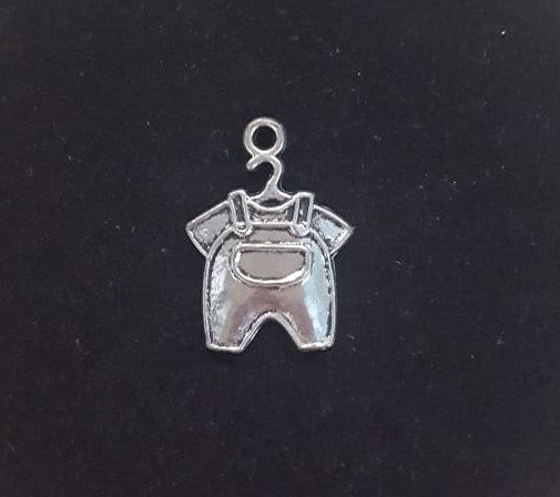 Fabscraps - Metal Charm - Dungarees