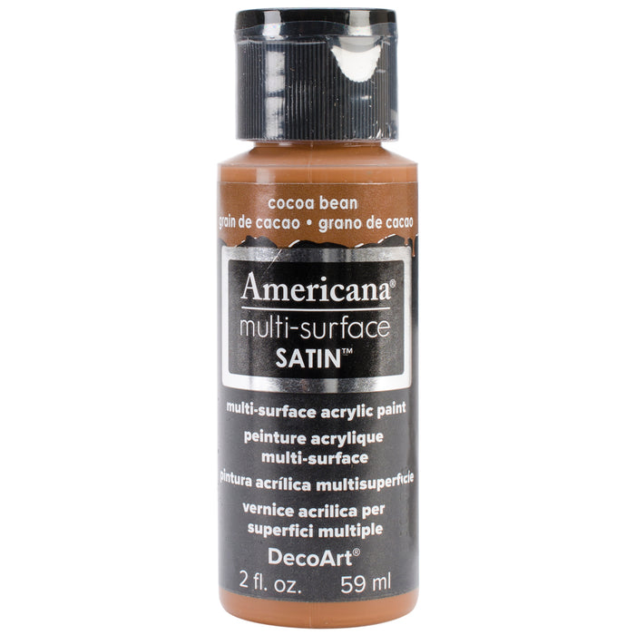 DecoArt Americana Multi-Surface Satin Acrylic Paint 2oz-Cocoa Bean