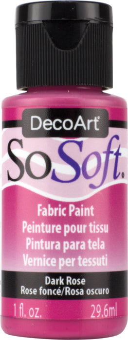 SoSoft Fabric Acrylic Paint 1oz-Dark Rose