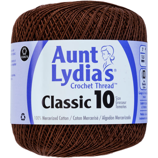 Aunt Lydia's Classic Crochet Thread Size 10-Fudge Brown