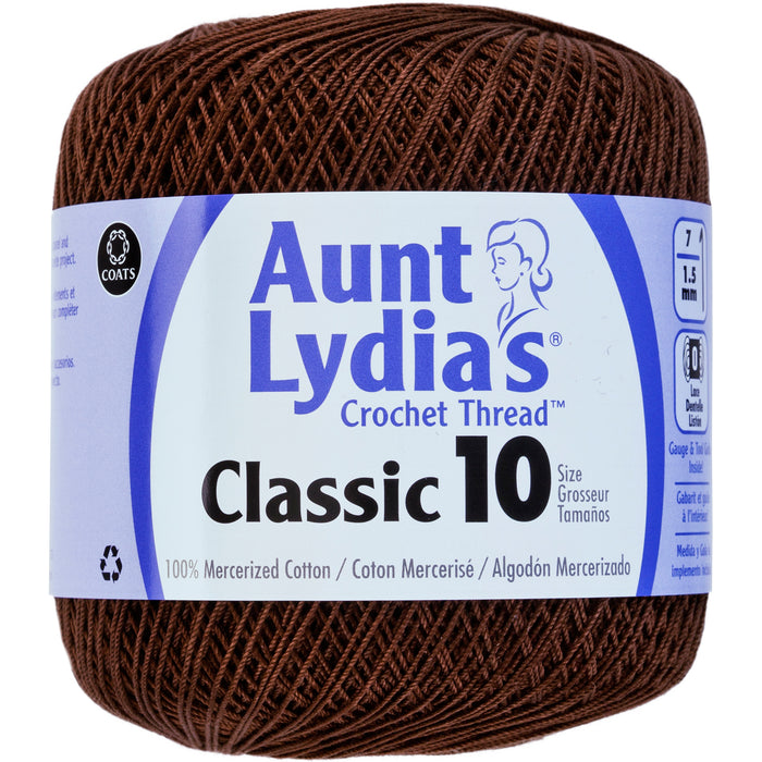 Aunt Lydia's Classic Crochet Thread Size 10-Fudge Brown