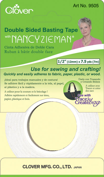 Clover Double-Sided Basting Tape W/Nancy Zieman-.5"X7.5yd 9505