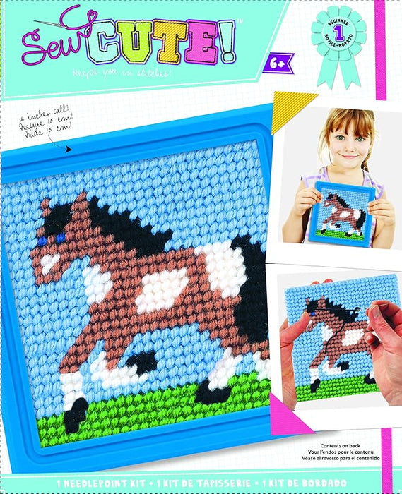 American Crafts - Colorbok Needlepoint Kit, 6-Inch by 6-Inch, Blue Frame