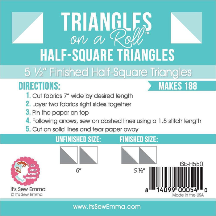 It's Sew Emma Half-Square Triangles On A Roll - 50' 5.50" Finished Size