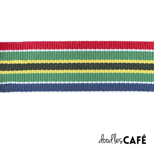 Petersham Ribbon - Striped – South African Flag - (25mm x 1 Meter)