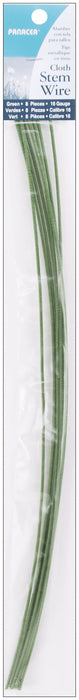Panacea Cloth Covered Stem Wire 16 Gauge 18" 8/Pkg-Green