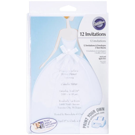 Wilton - Invitation Kit - Print your own - Bridal Shower - Set of 12