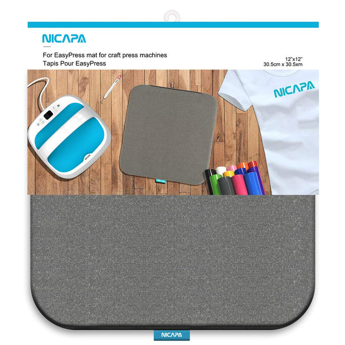 Nicapa - Heat Press Mat for MobiPress, Cricut EasyPress 12" x 12"