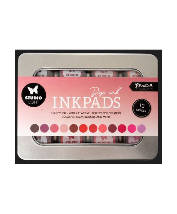 Studio Light Ink Pads WB Dye Ink Red-Pink 12 PC