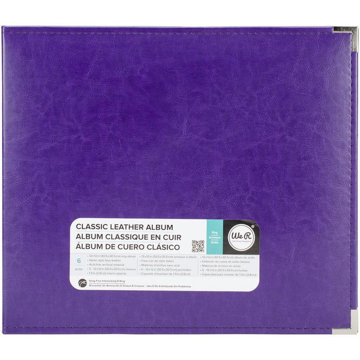 We R Memory Keepers - Classic Leather D-Ring Album 12 X 12" - Grape Soda