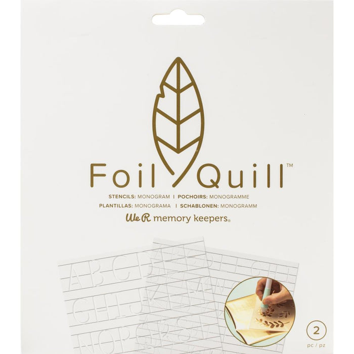 We R Memory Keepers - Foil Quill Freestyle Stencils 7"x7" 2/Pk - Monogram