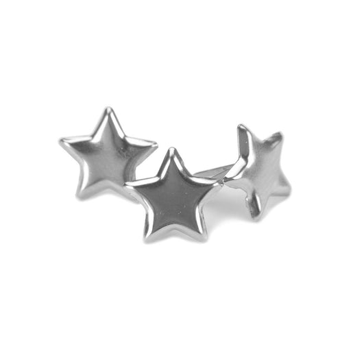 Creative Impressions - Metal Paper Fasteners 50/Pkg - Stars - Silver