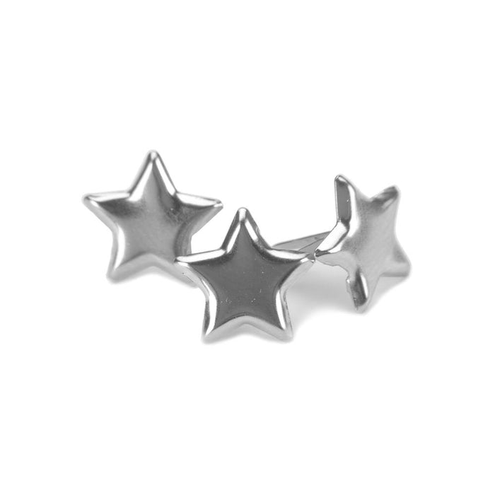 Creative Impressions - Metal Paper Fasteners 50/Pkg - Stars - Silver