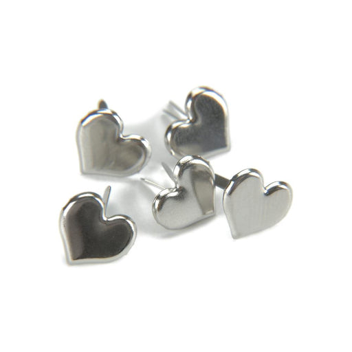 Creative Impressions - Metal Paper Fasteners 50/Pkg - Hearts - Silver