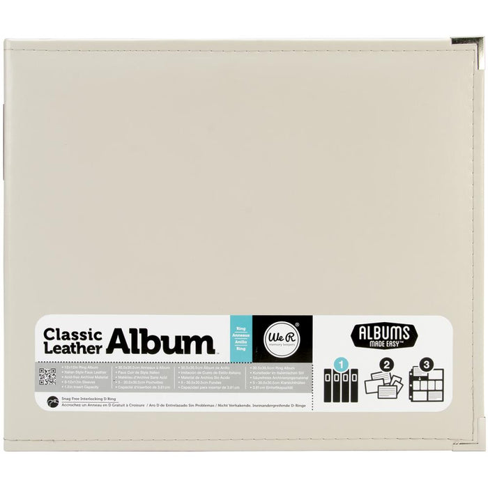 We R Classic Leather D-Ring Album 12"X12"-VANILLA