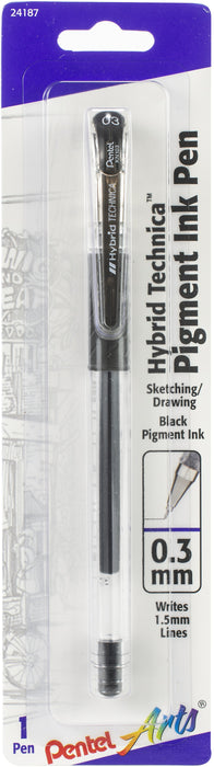 Pentel Hybrid Technica Liquid Gel Pen .3mm-Black