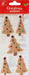 Little Birdie Christmas Burlap Sticker Embellishment 5/Pkg-Tree