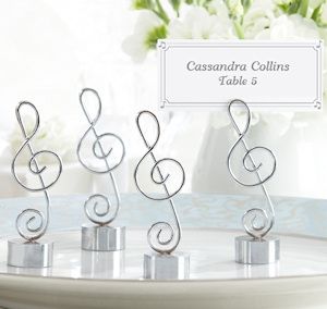 Kate Aspen - "Love Songs" Music Note Place Card/Photo Holder - Silver Finish (Set Of 4)