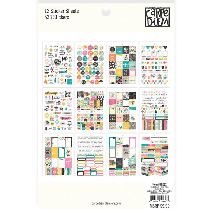 Simple Stories - Carpe Diem A5 Planner Sticker Tablet - Good Vibes