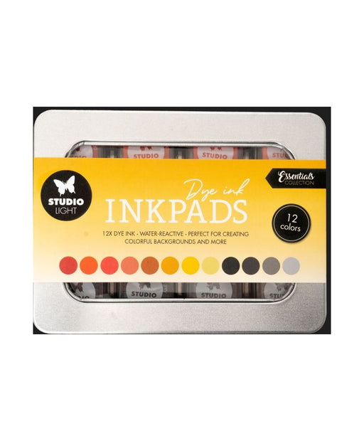 Studio Light Ink Pads WB Dye Ink Yellow-Red-Grey 12 PC